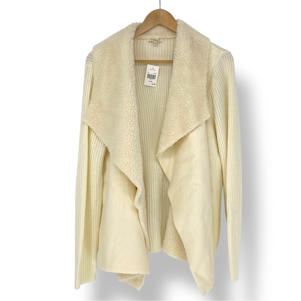 Cream Open Front Cardigan